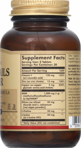 Solgar Skin Nails and Hair Dietary Supplement Tablets 60 Count Perspective: right