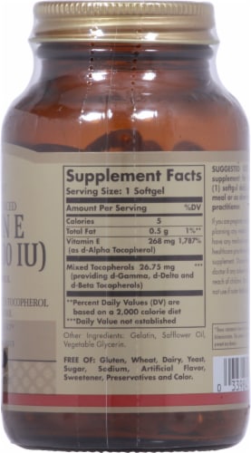 Solgar® Natural Vitamin E Softgels Perspective: right