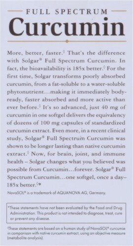 Solgar Full Spectrum Curcumin Dietary Supplement Softgels Perspective: right