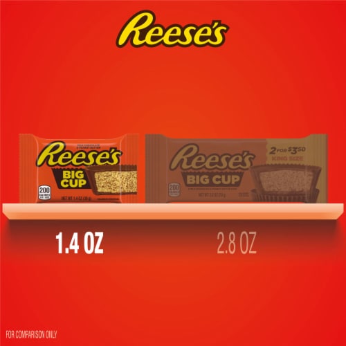 REESE'S Big Cup Milk Chocolate Peanut Butter Cups Candy Pack Perspective: right