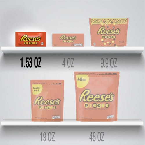 REESE'S PIECES Peanut Butter In a Crunchy Shell Candy Bag Perspective: right