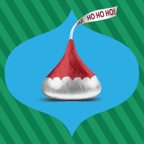 HERSHEY'S KISSES Solid Milk Chocolate Santa Hat Christmas Candy Gift Box Perspective: right