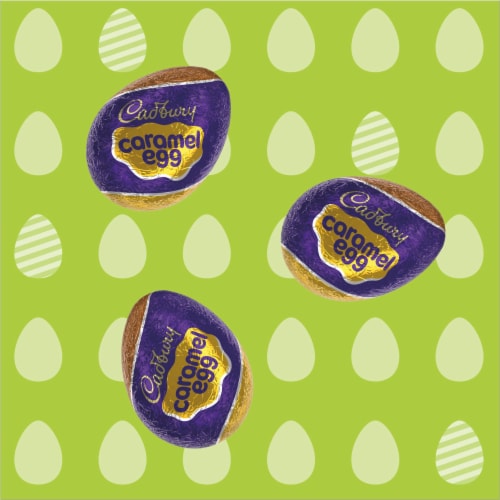 CADBURY Milk Chocolate with Caramel Center Eggs Easter Candy Carton Perspective: right