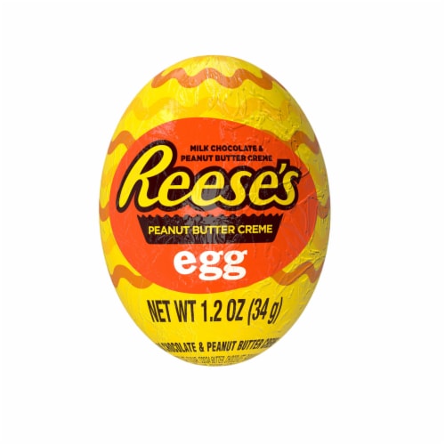 REESE'S Milk Chocolate Peanut Butter Creme Eggs Easter Candy Box Perspective: right