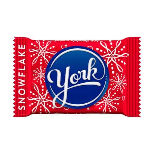 YORK Dark Chocolate Peppermint Patties Snowflakes Christmas Candy Bag Perspective: right