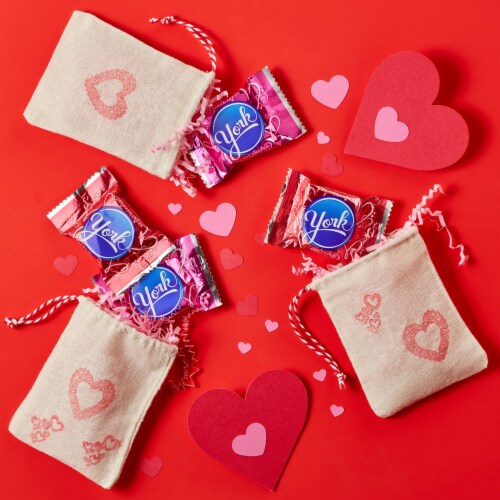 York Valentine's Dark Chocolate Covered Peppermint Patties Hearts Perspective: right