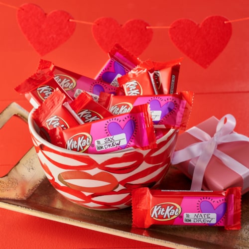 KIT KAT® Milk Chocolate Wafer Snack Size Valentine's Day Candy Bag Perspective: right