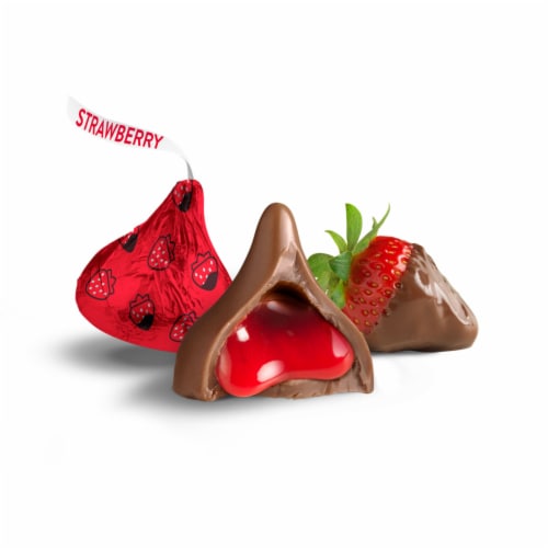 HERSHEY'S KISSES Chocolate Dipped Strawberry Valentine Candy Bag Perspective: right