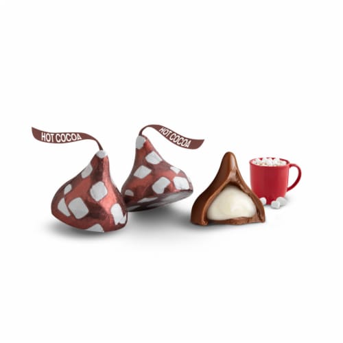 HERSHEY'S KISSES Hot Cocoa Flavored Milk Chocolate Christmas Candy Bag Perspective: right