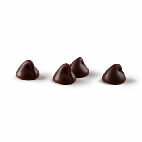 YORK Dark Chocolate and Peppermint Flavored Baking Chips Bag Perspective: right