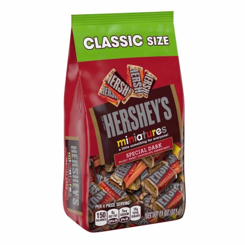 Hershey's Special Dark Mildly Sweet Chocolate Miniatures Assortment Candy Bag Perspective: right