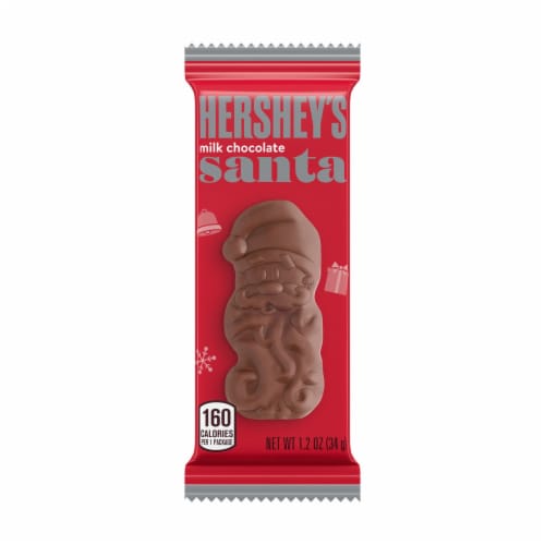 HERSHEY'S Milk Chocolate Santas Christmas Candy Pack Perspective: right
