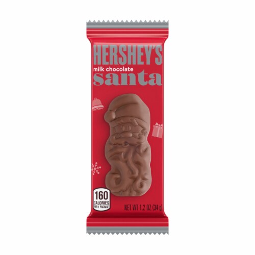 HERSHEY'S Milk Chocolate Santas Christmas Candy Pack Perspective: right