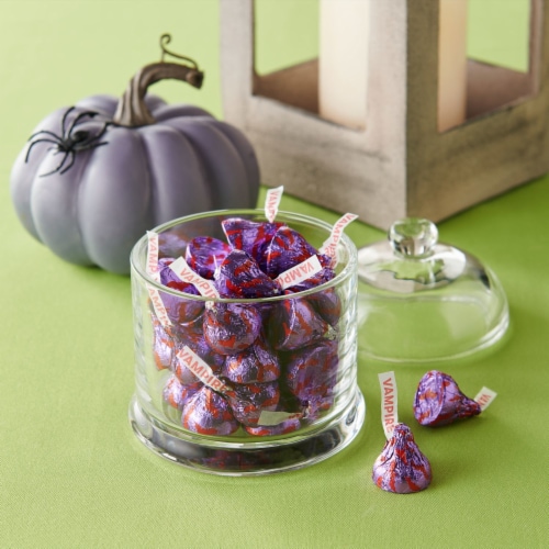 Hershey's Kisses Milk Chocolate Filled with Strawberry Creme Vampire Halloween Candy Perspective: right