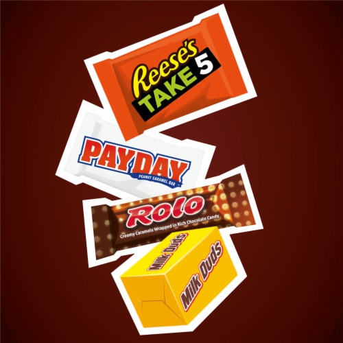 Hershey Assorted Caramel Flavored Snack Size Candy Party Pack Perspective: right