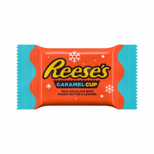 REESE'S Caramel Milk Chocolate Snack Size Peanut Butter Cups Christmas Candy Bag Perspective: right