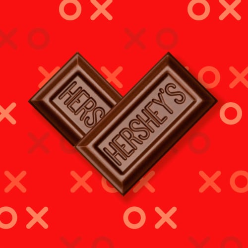 HERSHEY'S Milk Chocolate Snack Size Valentine Candy Bag Perspective: right