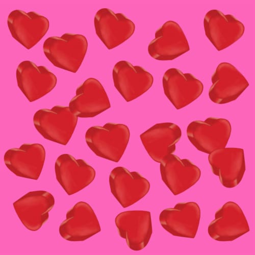 TWIZZLERS Cherry Flavored Hearts Valentine Candy Bag Perspective: right