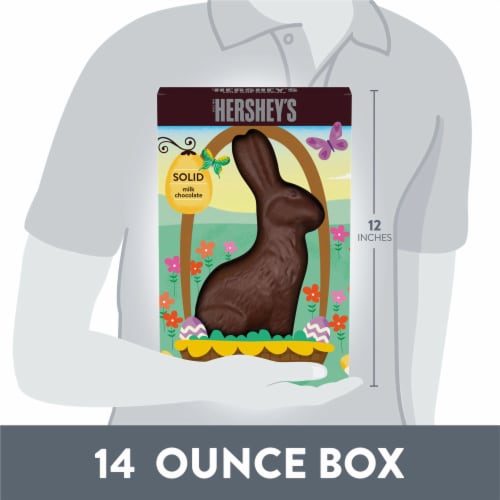 HERSHEY'S Solid Milk Chocolate Bunny Easter Candy Gift Box Perspective: right
