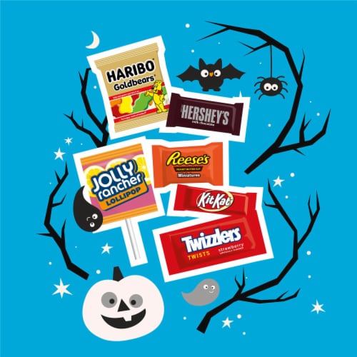 Hershey Assorted Flavored Miniatures Halloween Candy Variety Bag Perspective: right