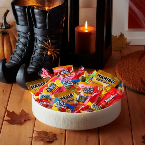 HARIBO JOLLY RANCHER and TWIZZLERS Assorted Fruit Flavors Miniatures Halloween Candy Bag Perspective: right