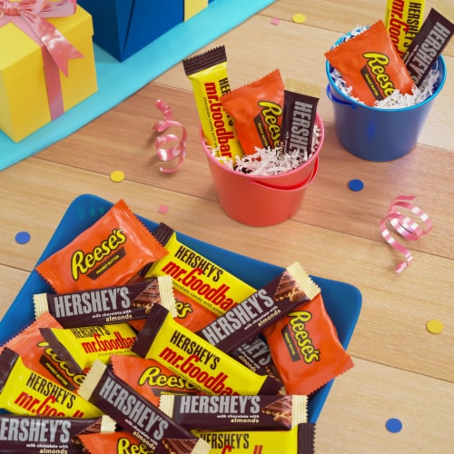 HERSHEY'S and REESE'S Assorted Chocolate Flavored Snack Size Halloween Candy Party Pack Perspective: right