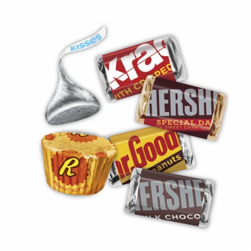 Hershey Assorted Chocolate Miniature Size Candy Bars Bulk Party Pack Perspective: right