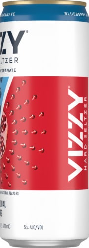 Vizzy Blueberry Pomegranate Hard Seltzer Single Can Perspective: right