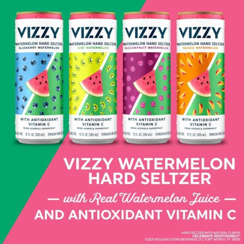 Vizzy Watermelon Gluten Free Hard Seltzer Variety Pack Perspective: right