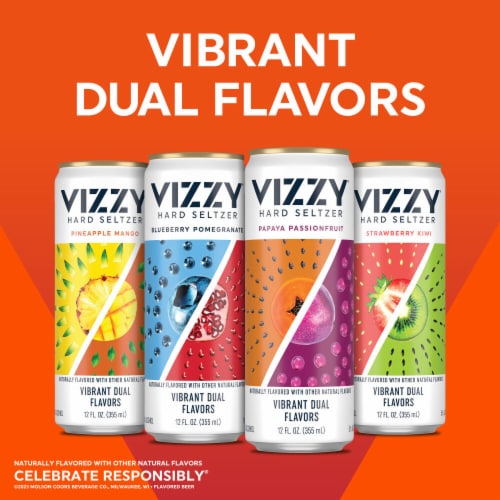 Vizzy Hard Seltzer Tropical Variety Pack Perspective: right