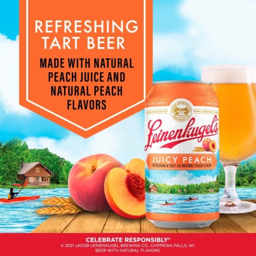Leinenkugel's Juicy Peach Fruited Session Sour Beer Perspective: right