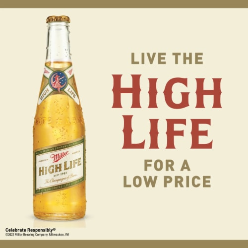 Miller High Life Beer American Lager Beer Perspective: right