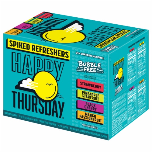 Happy Thursday Bubble Free Assorted Spiked Refreshers Perspective: right