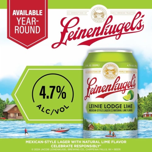 Leinenkugel's Leinie Lodge Lime Mexican Style Lager Craft Beer Perspective: right