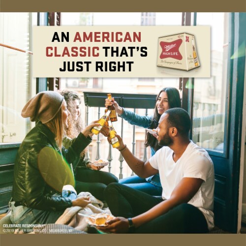 Miller High Life American Lager Beer 18 Cans Perspective: right