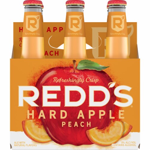 Redd's Hard Apple Peach Beer Fruity Hard Ale Perspective: right