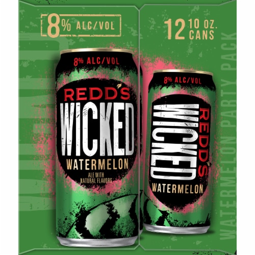 Redd's Wicked Watermelon Ale Flavored Beer Perspective: right