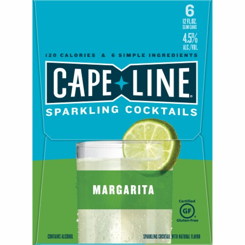 Cape Line Gluten Free Sparkling Margarita Cocktails 6 Count Perspective: right