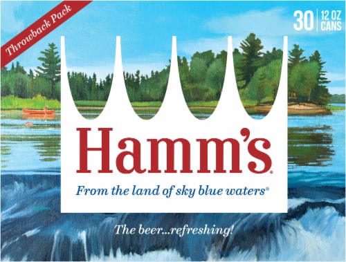 Hamm's American-Style Lager Light Beer Perspective: right