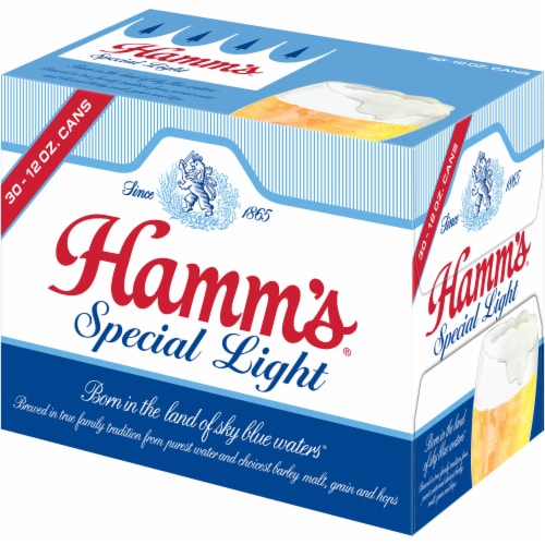Hamm's Special Light Lager Beer Perspective: right