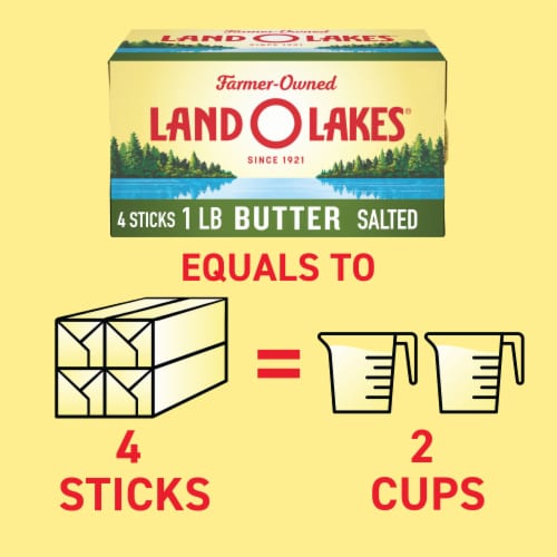Land O Lakes Salted Butter Stick Butter Made with Sweet Cream and Salt Perspective: right