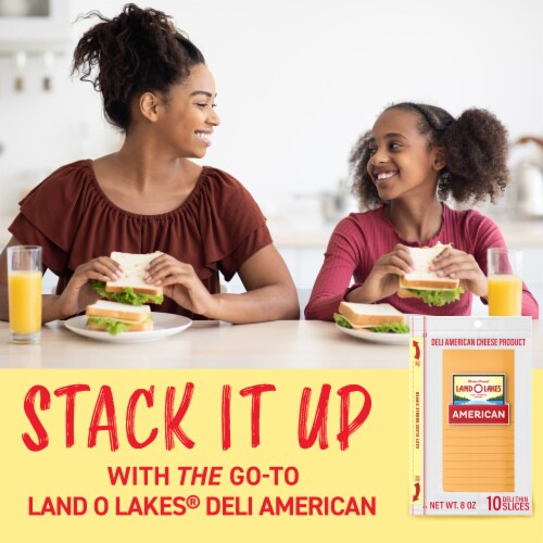 Land O Lakes® Sliced Yellow Deli American Cheese Product Perspective: right
