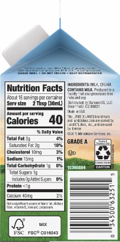 Land O Lakes 100 Real Milk And Cream Half And Half 1 Pt Kroger