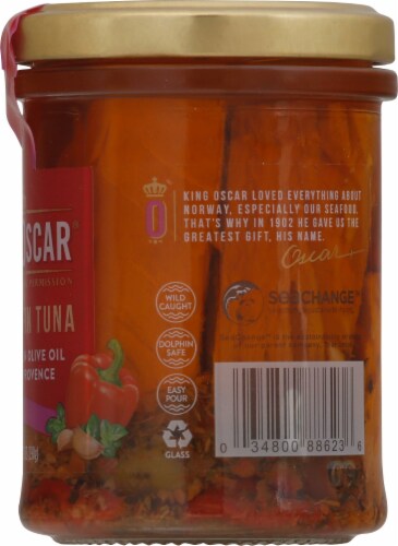 King Oscar® Yellowfin Tuna in Extra Virgin Olive Oil with Herbs de Provence Perspective: right
