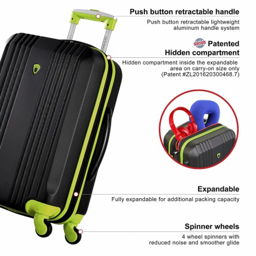 Olympia 3 piece luggage set top