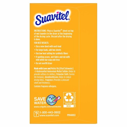 Suavitel Complete Morning Sun Fabric Softener Dryer Sheets Perspective: right