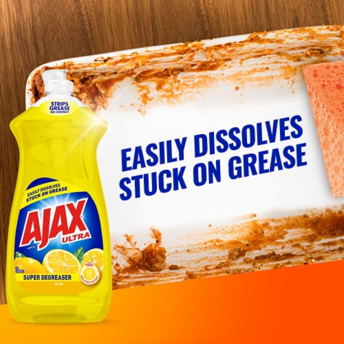 Ajax® Ultra Super Degreaser Lemon Dish Liquid Perspective: right