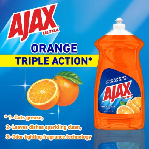 Ajax Ultra Triple Action Liquid Dish Soap Orange Perspective: right