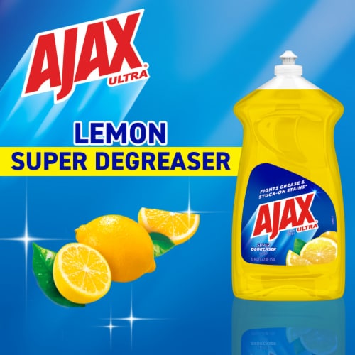 Ajax Ultra Super Degreaser Lemon Scent Liquid Dish Soap Perspective: right