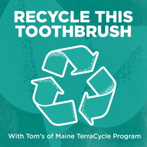 Tom's of Maine Whole Care Natural Toothbrush with 80% Recycled Plastic Handle & Soft Bristles Perspective: right